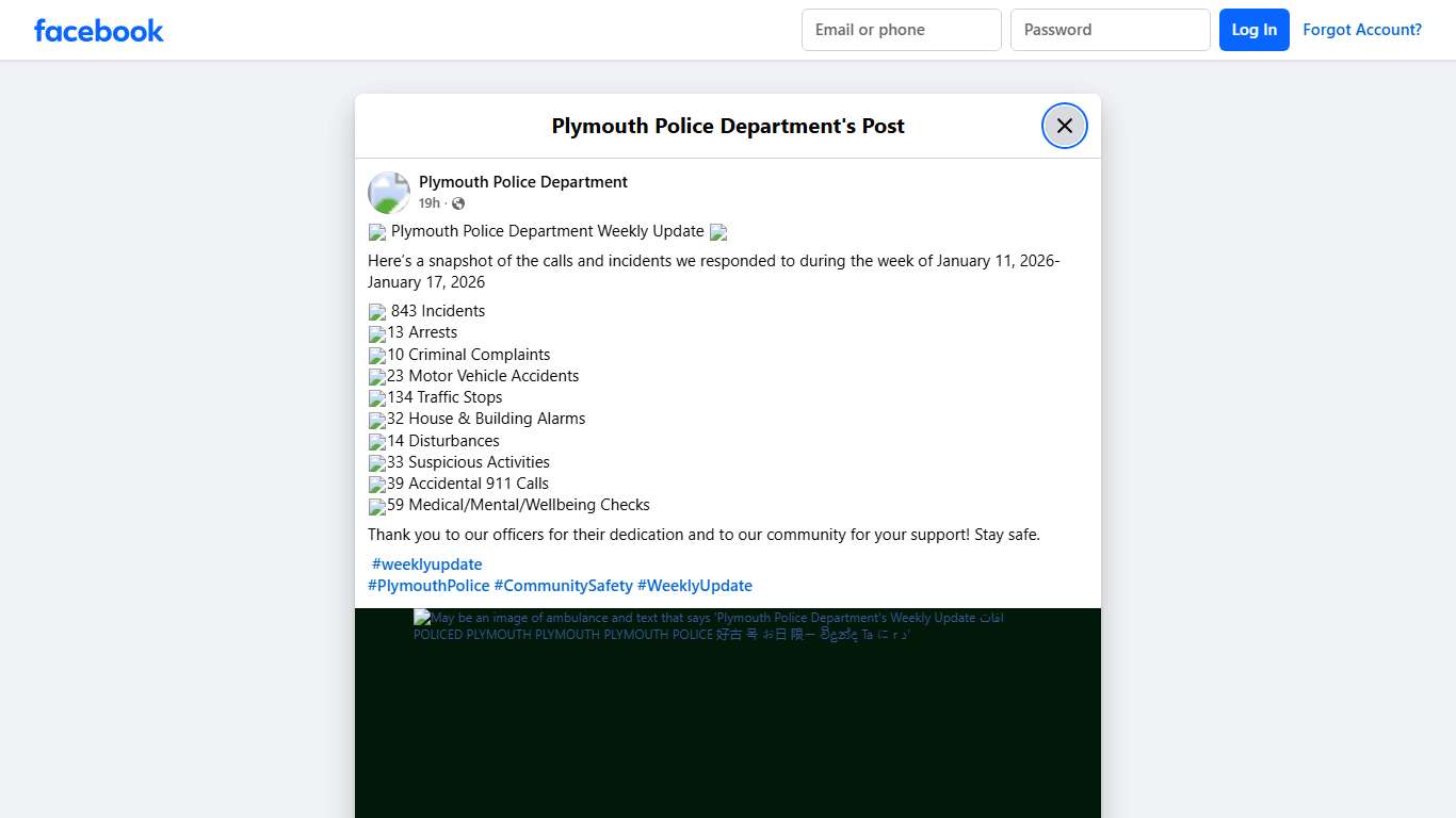 🚔 Plymouth Police Department... - Plymouth Police Department | Facebook